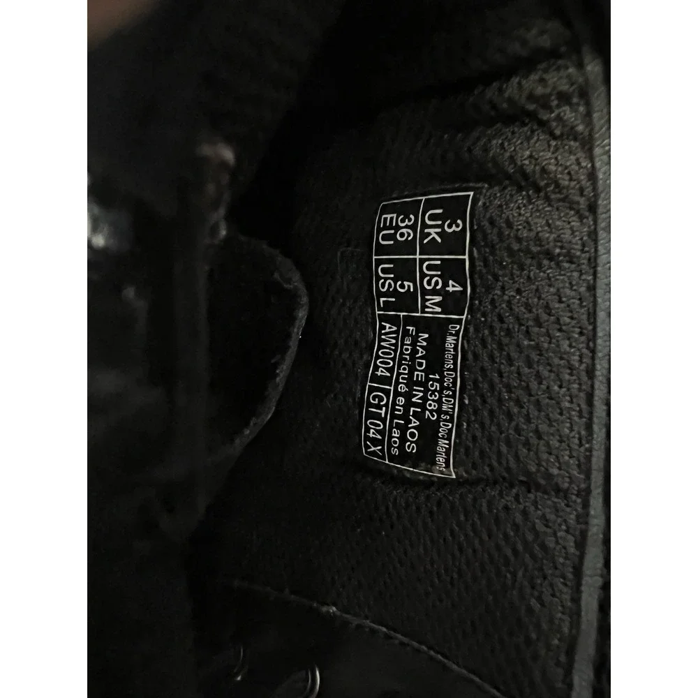 DR. MARTENS 15382‎ Black Zip Lace-Up Combat Boots Women's Size 4M Comfort Grunge - Picture 6 of 6